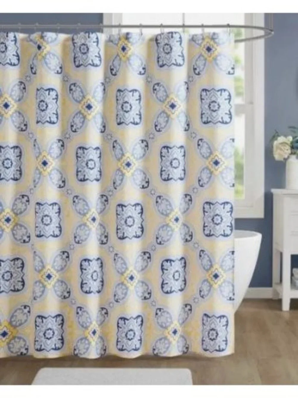 Decor Studio Josie Blue & Yellow Shower Curtain 72